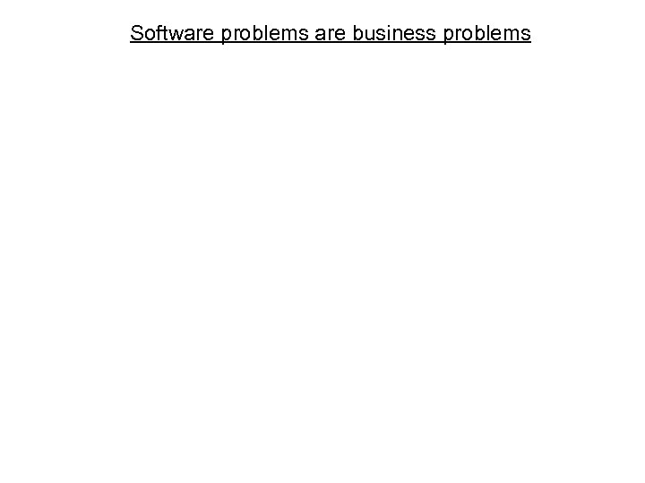 Software problems are business problems 