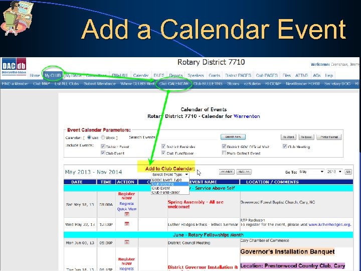 Add a Calendar Event 