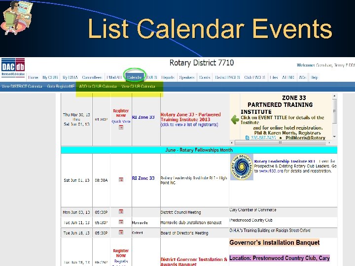 List Calendar Events 
