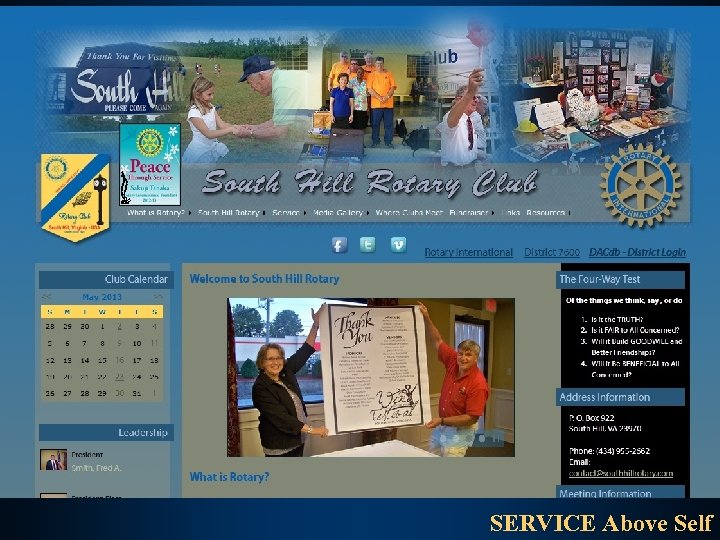 PETS - Club Officers DACdb Presents Optional Club Premium Modules! SERVICE Above Self 