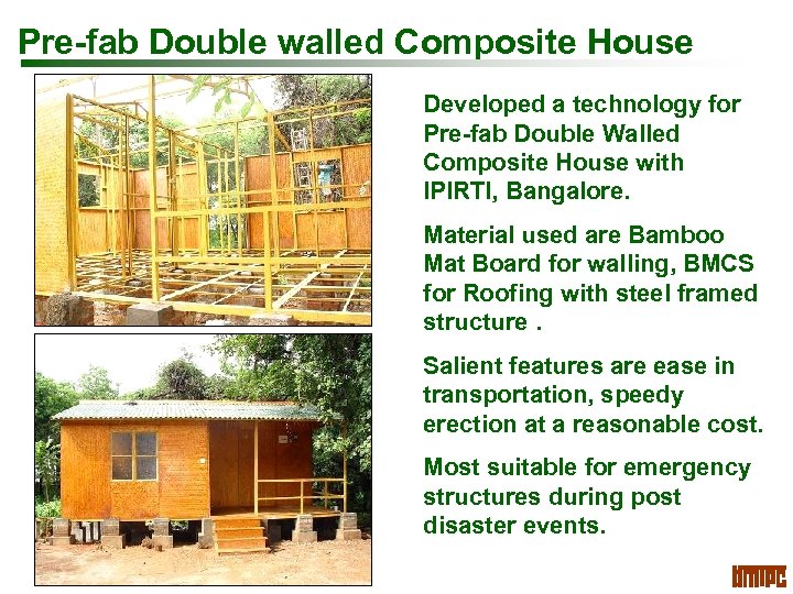 Pre-fab Double walled Composite House Developed a technology for Pre-fab Double Walled Composite House