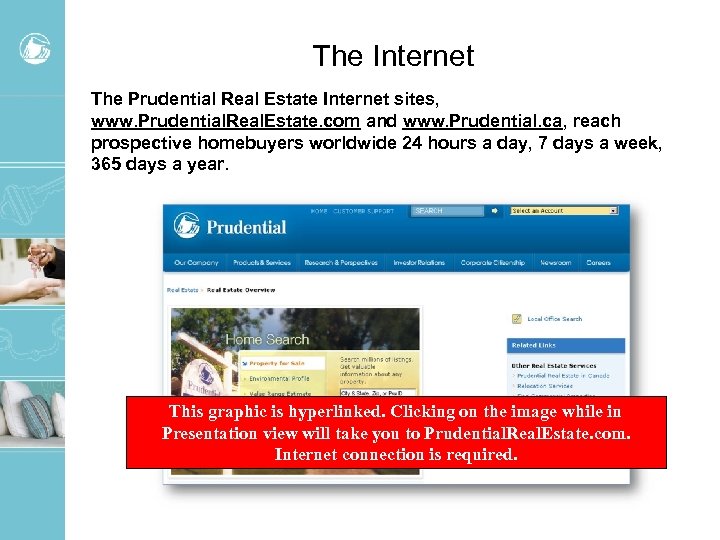 The Internet The Prudential Real Estate Internet sites, www. Prudential. Real. Estate. com and