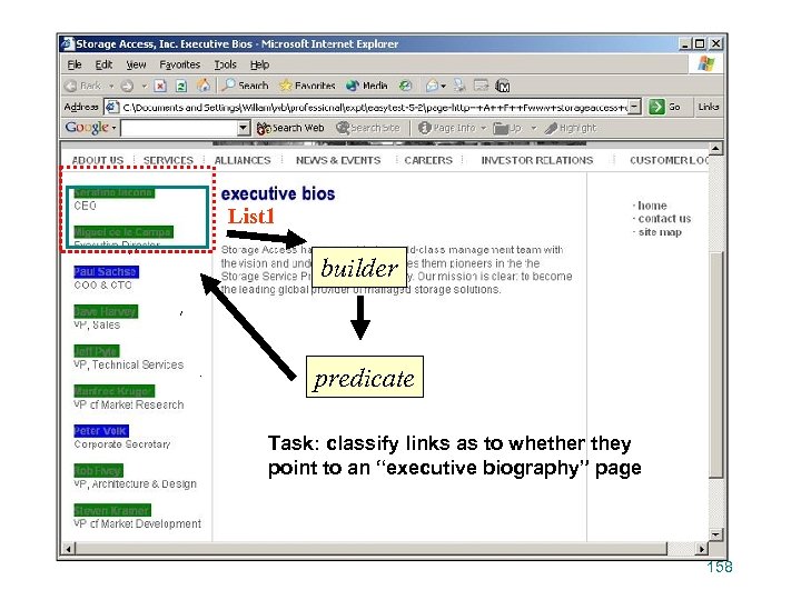 List 1 builder predicate Task: classify links as to whether they point to an