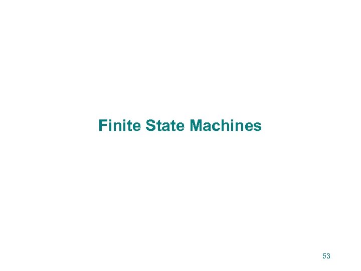 Finite State Machines 53 