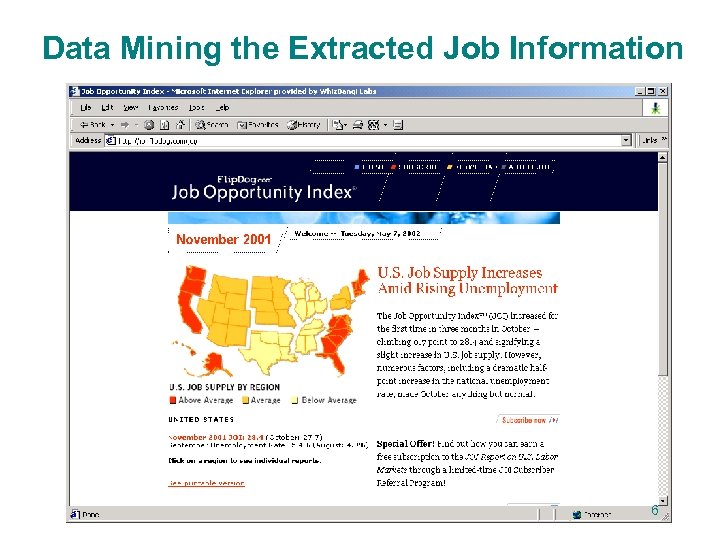 Data Mining the Extracted Job Information 6 