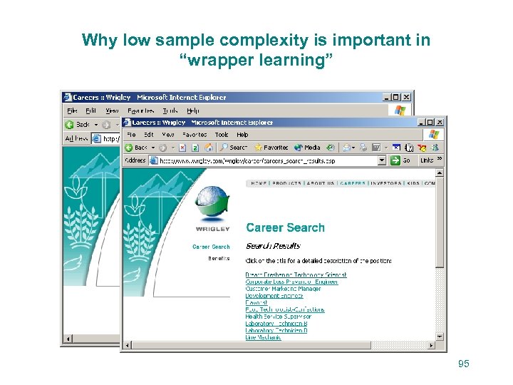 Why low sample complexity is important in “wrapper learning” At training time, only four