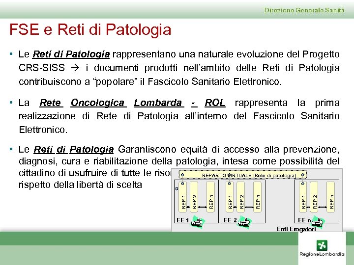 FSE e Reti di Patologia • Le Reti di Patologia rappresentano una naturale evoluzione