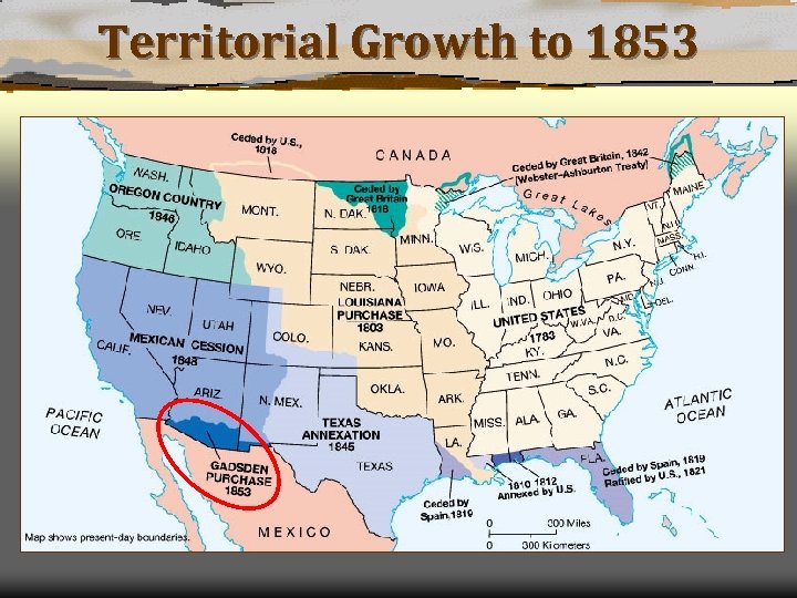 Territorial Growth to 1853 