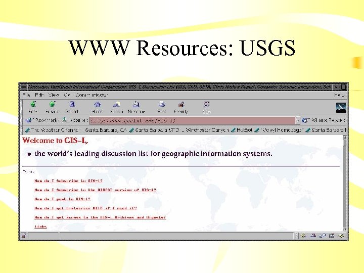 WWW Resources: USGS 