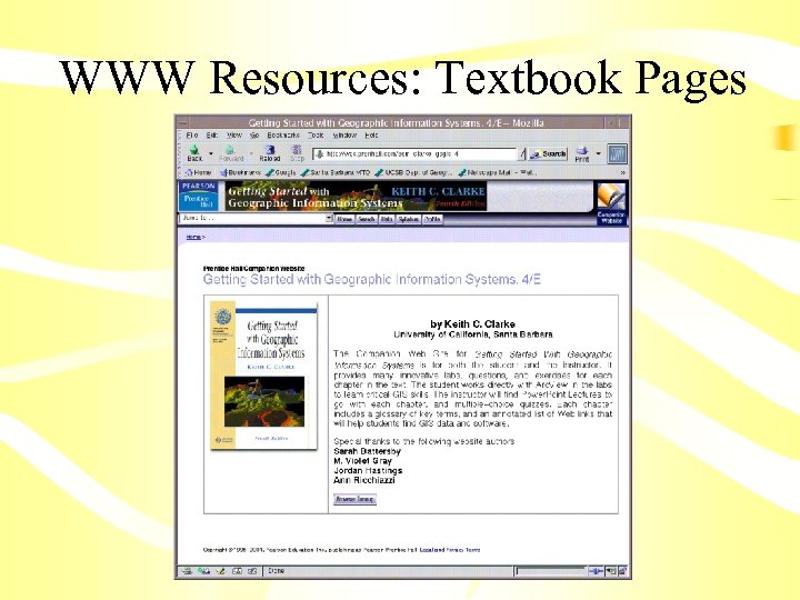 WWW Resources: Textbook Pages 