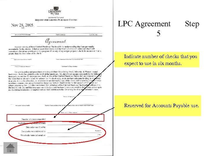 LPC Agreement 5 Step Indicate number of checks that you expect to use in