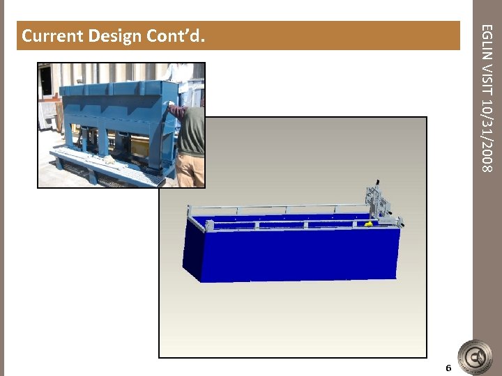 EGLIN VISIT 10/31/2008 Current Design Cont’d. 6 