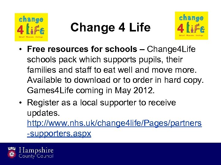 Change 4 Life • Free resources for schools – Change 4 Life schools pack