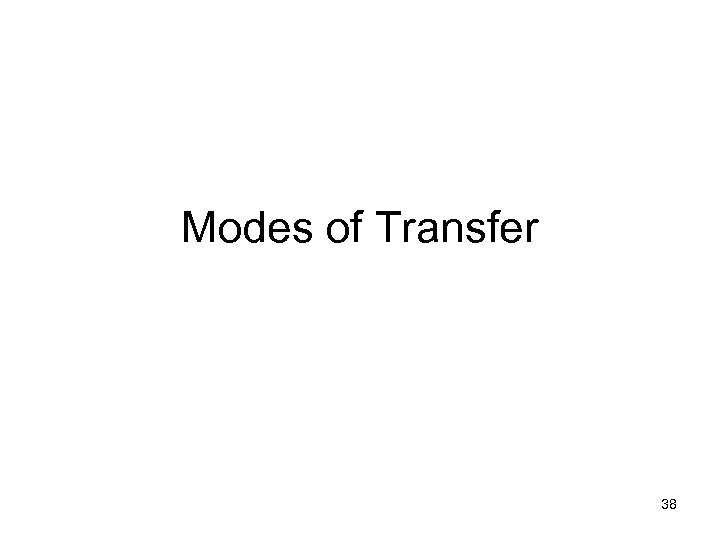 Modes of Transfer 38 