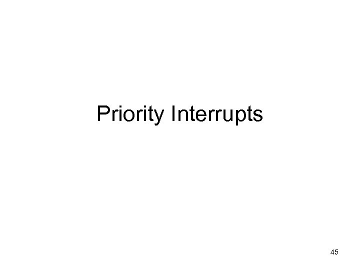 Priority Interrupts 45 