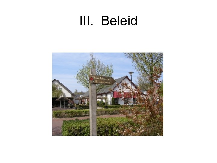 III. Beleid 