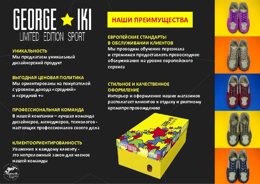 НАШИ ПРЕИМУЩЕСТВА УНИКАЛЬНОСТЬ Мы предлагаем уникальный дизайнерский продукт ВЫГОДНАЯ ЦЕНОВАЯ ПОЛИТИКА Мы ориентированы на