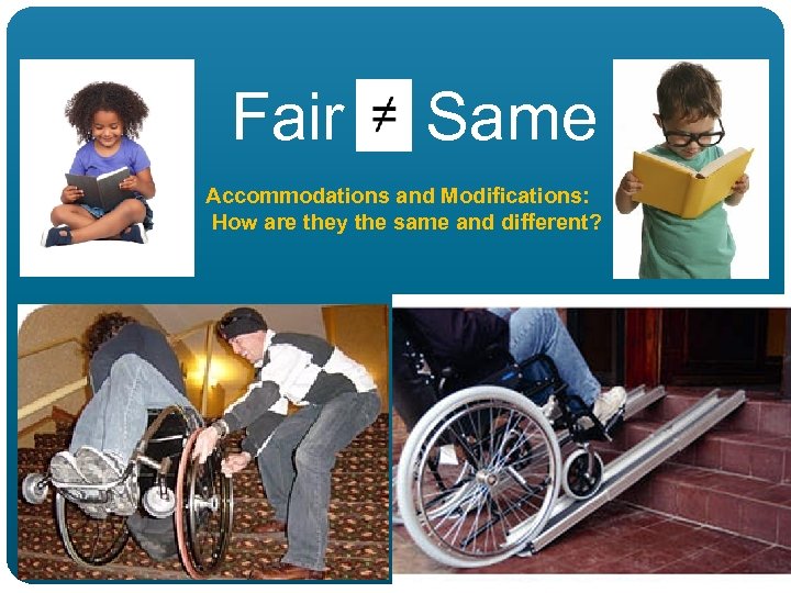  Fair Same Accommodations and Modifications: How are they the same and different? 