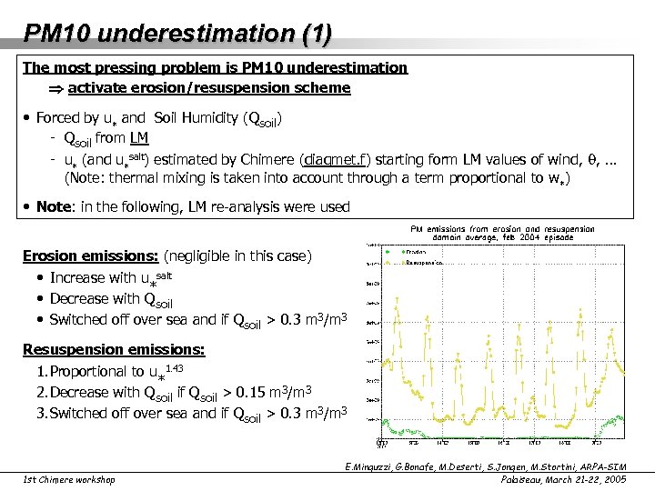 PM 10 underestimation (1) The most pressing problem is PM 10 underestimation activate erosion/resuspension