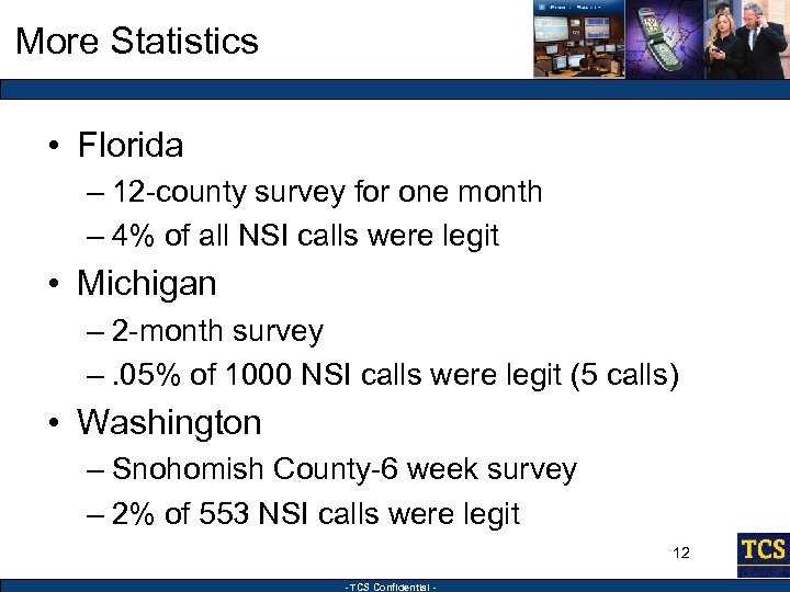 More Statistics • Florida – 12 -county survey for one month – 4% of