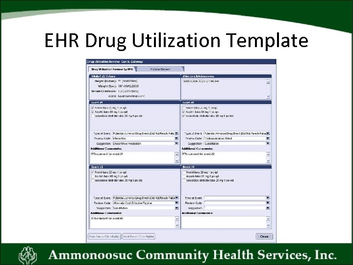 EHR Drug Utilization Template 