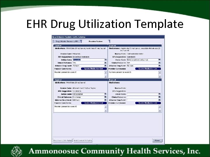 EHR Drug Utilization Template 