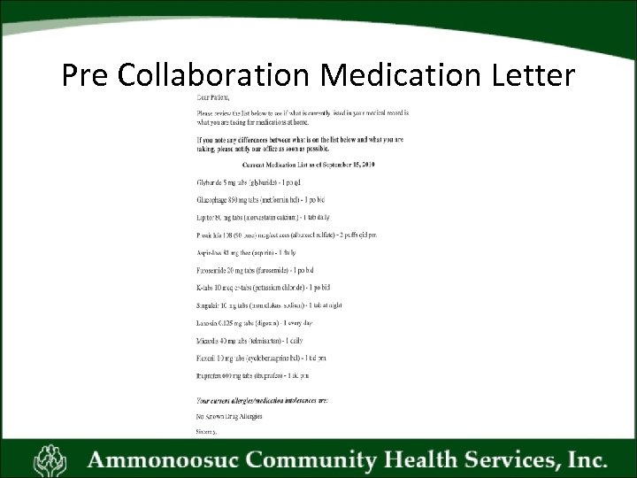 Pre Collaboration Medication Letter 