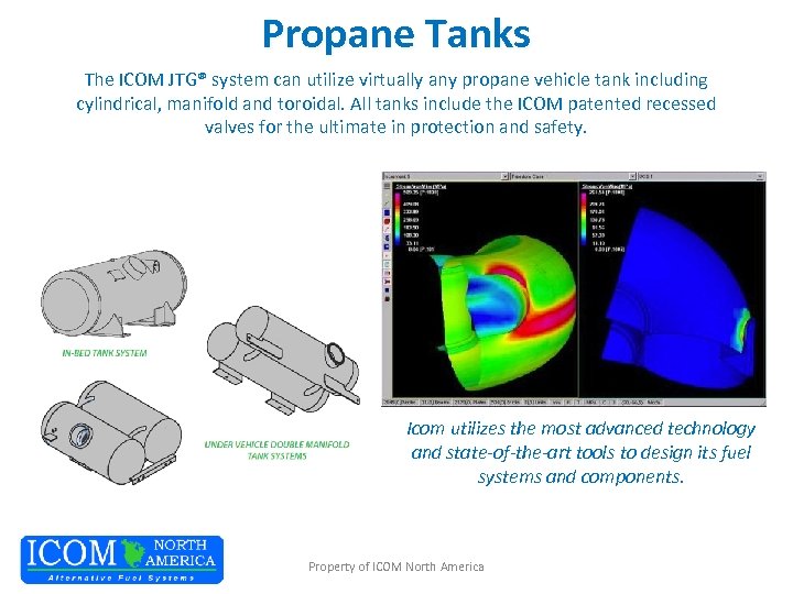 Propane Tanks The ICOM JTG® system can utilize virtually any propane vehicle tank including