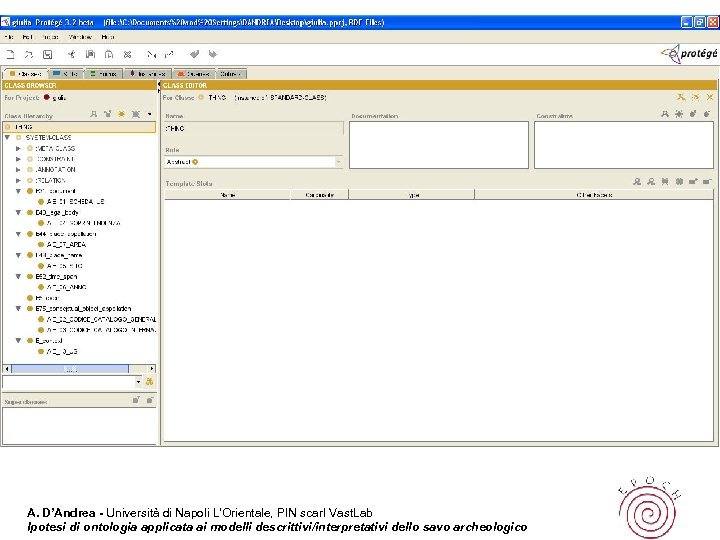 A. D’Andrea - Università di Napoli L’Orientale, PIN scarl Vast. Lab Ipotesi di ontologia