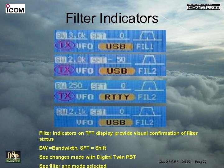 Filter Indicators Filter indicators on TFT display provide visual confirmation of filter status BW