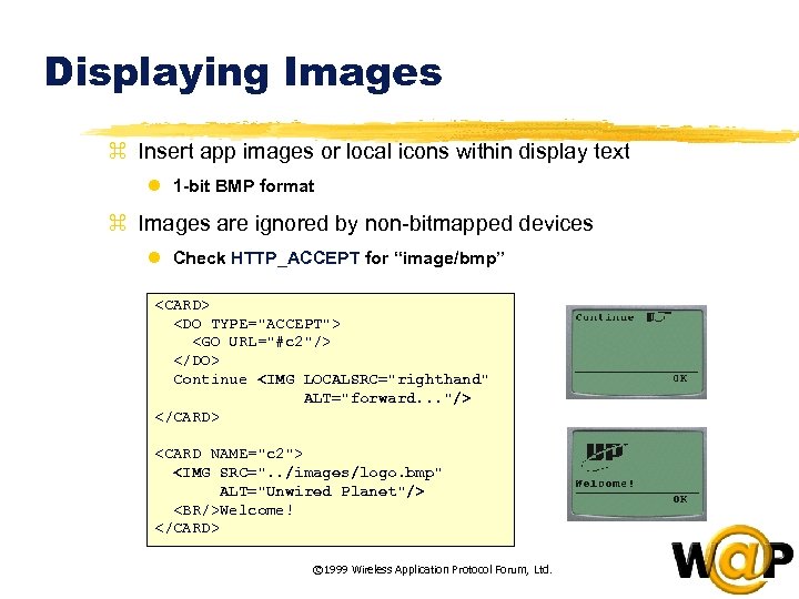 Displaying Images z Insert app images or local icons within display text l 1