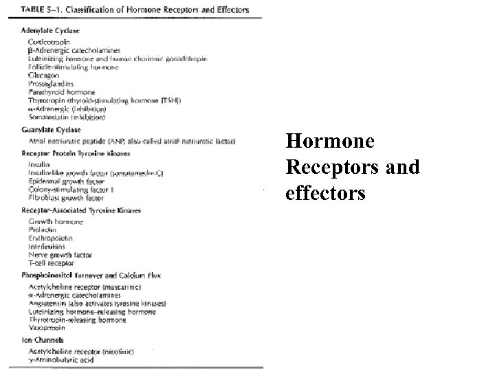 Hormone Receptors and effectors 