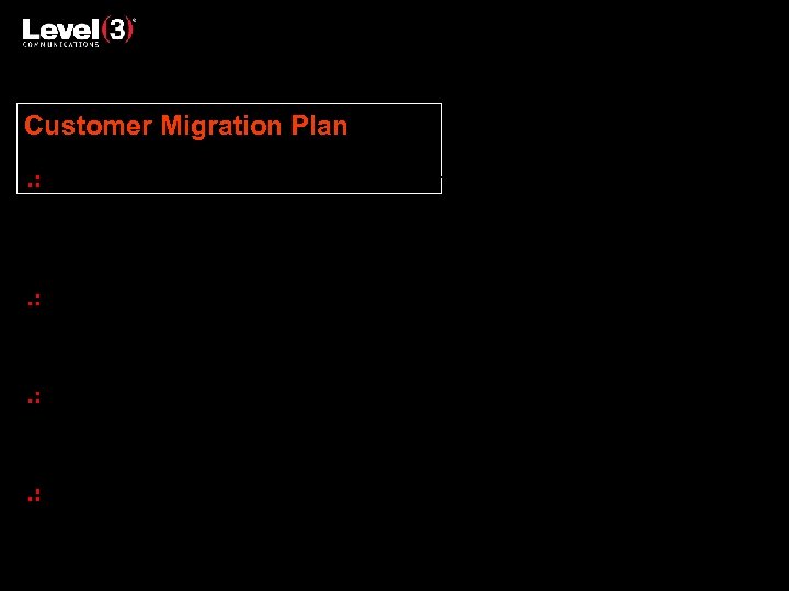Customer Migration Plan Phase I – Engagement with the Customer This includes the project