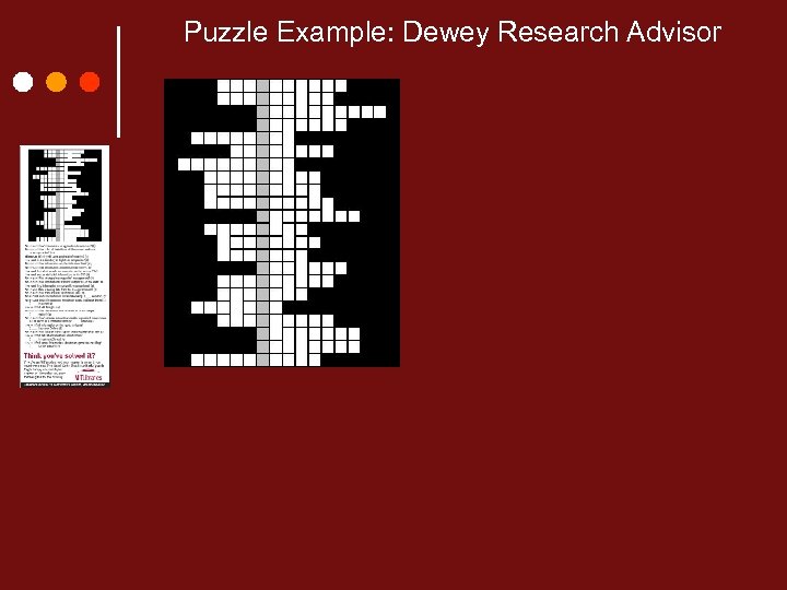Puzzle Example: Dewey Research Advisor 