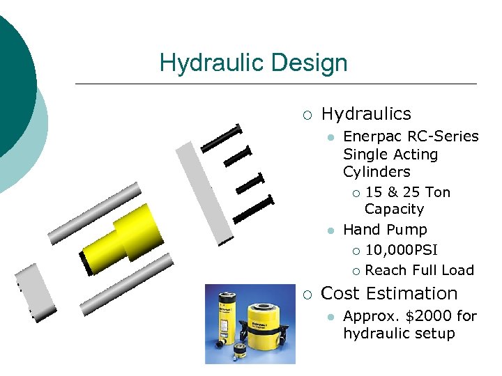 Hydraulic Design ¡ Hydraulics l l ¡ Enerpac RC-Series Single Acting Cylinders ¡ 15
