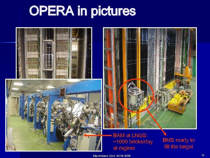 OPERA in pictures Details of the first spectrometer BAM at LNGS: ~1000 bricks/day at