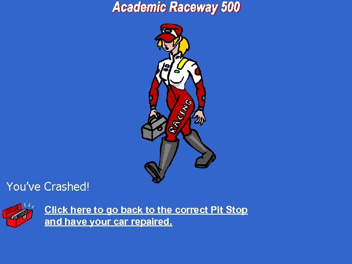 You’ve Crashed! Click here to go back to the correct Pit Stop and have