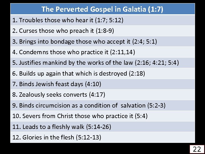 The Perverted Gospel in Galatia (1: 7) 1. Troubles those who hear it (1: