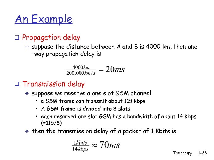 An Example q Propagation delay v suppose the distance between A and B is