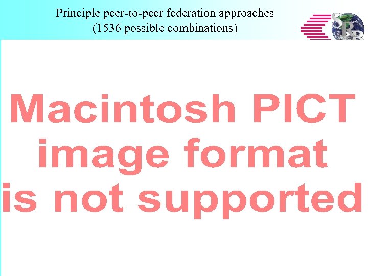 Principle peer-to-peer federation approaches (1536 possible combinations) San Diego Supercomputer Center National Partnership for