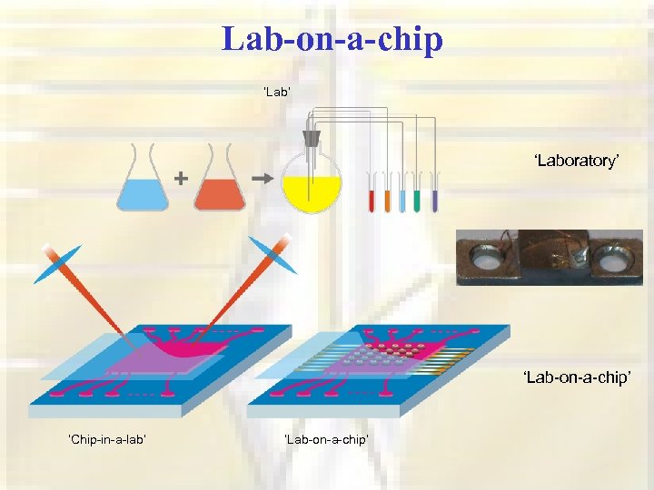Lab-on-a-chip ‘Lab’ ‘Laboratory’ ‘Lab-on-a-chip’ ‘Chip-in-a-lab’ ‘Lab-on-a-chip’ 