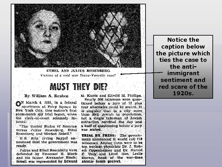 Notice the caption below the picture which ties the case to the antiimmigrant sentiment