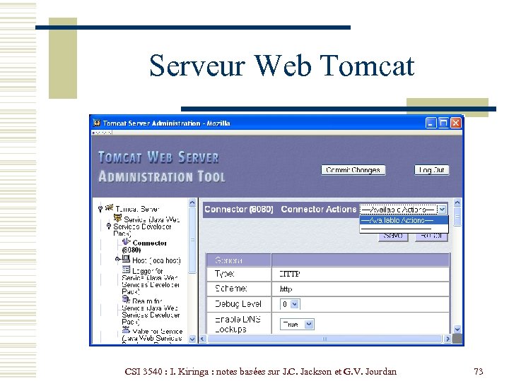 Serveur Web Tomcat CSI 3540 : I. Kiringa : notes basées sur J. C.