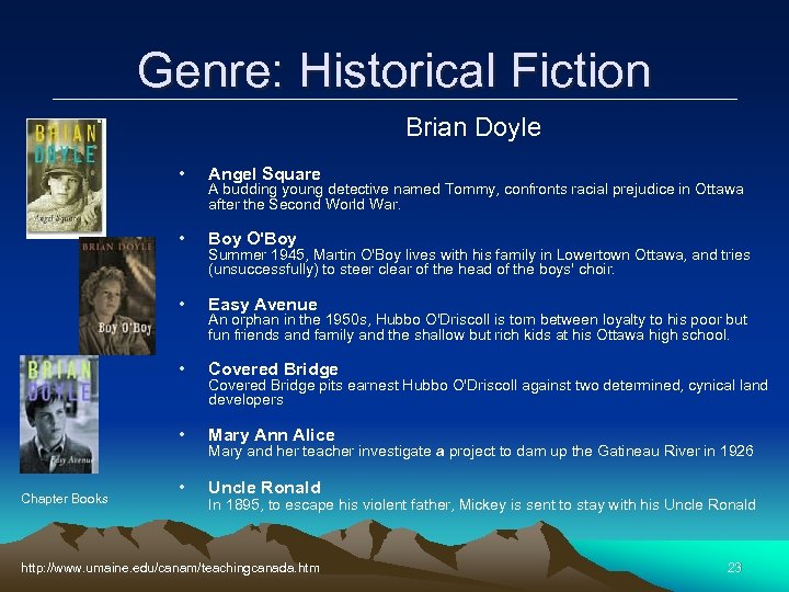 Genre: Historical Fiction Brian Doyle • • Boy O'Boy • Easy Avenue • Covered