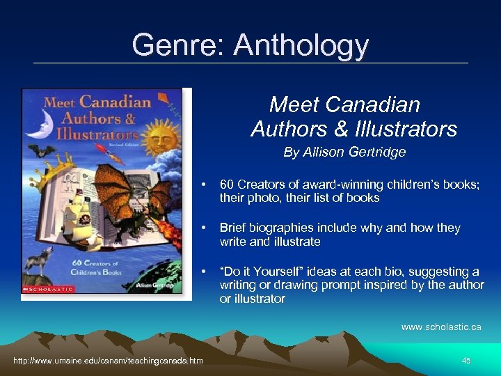 Genre: Anthology Meet Canadian Authors & Illustrators By Allison Gertridge • 60 Creators of