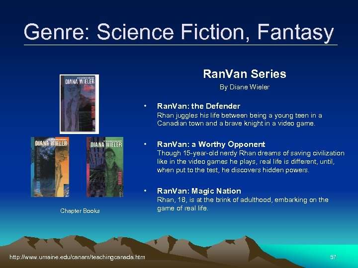 Genre: Science Fiction, Fantasy Ran. Van Series By Diane Wieler • Ran. Van: the