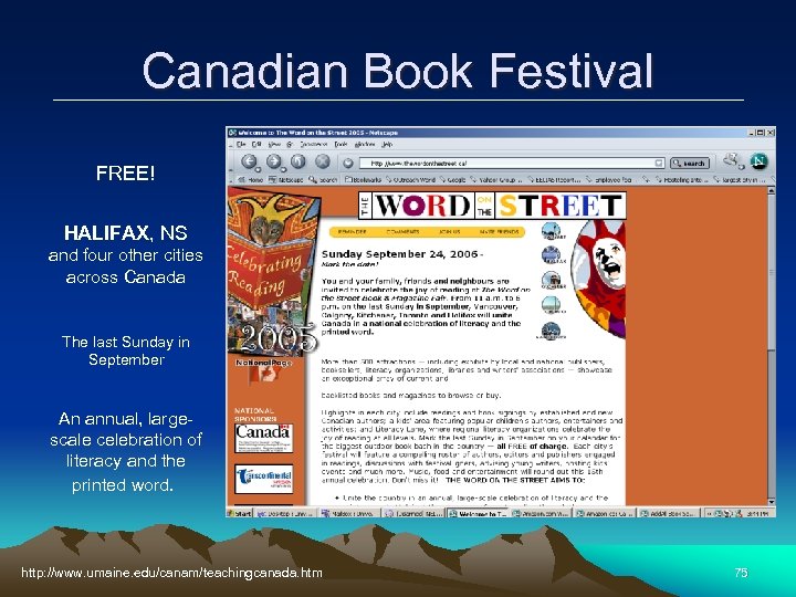 Canadian Book Festival FREE! HALIFAX, NS and four other cities across Canada The last