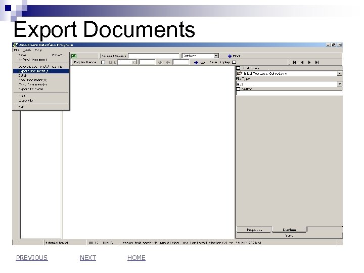 Export Documents PREVIOUS NEXT HOME 