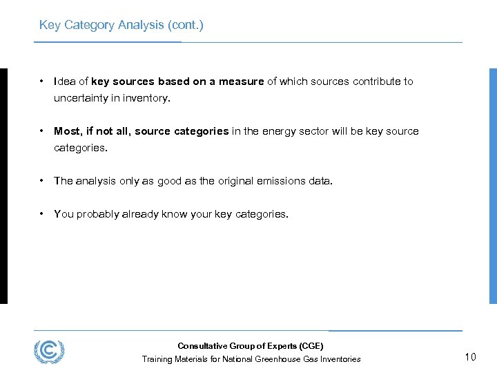 Key Category Analysis (cont. ) • Idea of key sources based on a measure