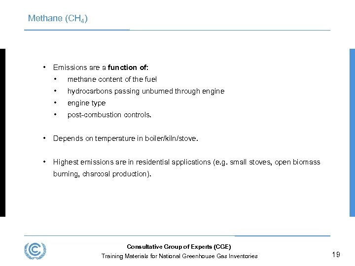 Methane (CH 4) • Emissions are a function of: • methane content of the